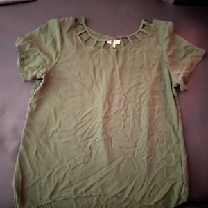 Green Lily White Blouse